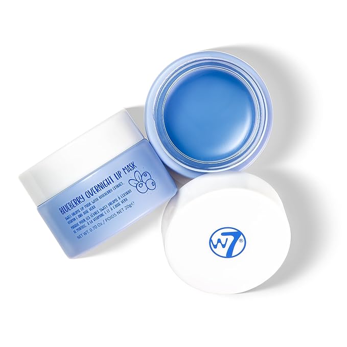 W7 Super Sweet Dreams Blueberry Lip Mask - Vitamin E, Aloe Vera and Grape Seed Oil - For Hydrated, Full Looking & Irresistible Lips - 0.67 Fl Oz-Velvo Beauty