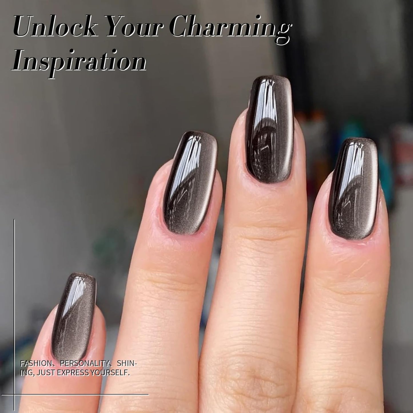 BORN PRETTY Cat Magnetic Eye Gel Nail Polish Jelly Glass Magnetic Gel Polish 15ML Holographic Glitter Shimmer Translucent Sheer Color Magnetic Nail Polish Salon DIY at Home-Velvo Beauty