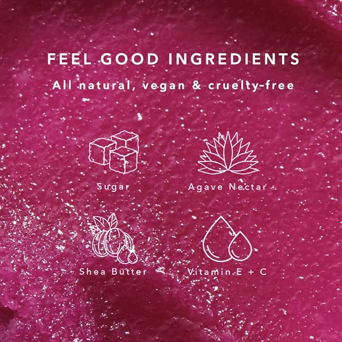 NCLA - Natural Sugar, Sugar Lip Scrub | Vegan, Cruelty-Free, Clean Skincare (Black Cherry)-Velvo Beauty