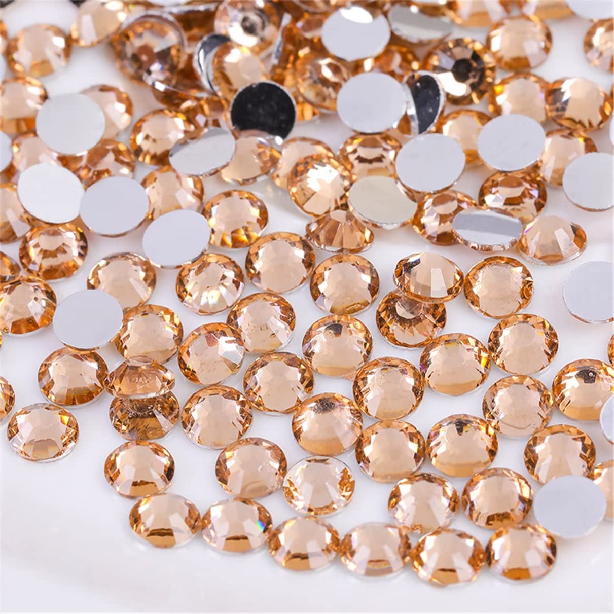 500 Pieces SS30 6mm Flatback Rhinestones Clear Glass Round Gems Crystals for Nail Art DIY Crafts Clothes Shoes Bags （Champagne）-Velvo Beauty