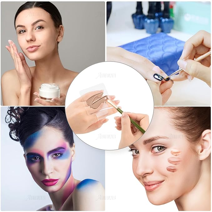 AUEAR, 3 Pack Professional Makeup Hand-held Palette Makeup Mixing Tray Clear Acrylic Nail Art Manicure or Foundation Eye Shadow Cremes Powders and Cosmetics-Velvo Beauty