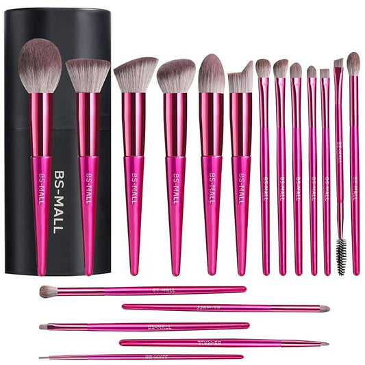 BS-MALL Makeup Brush Set 18 Pcs Premium Synthetic Foundation Powder Concealers Eye shadows Blush Makeup Brushes with black case-Velvo Beauty