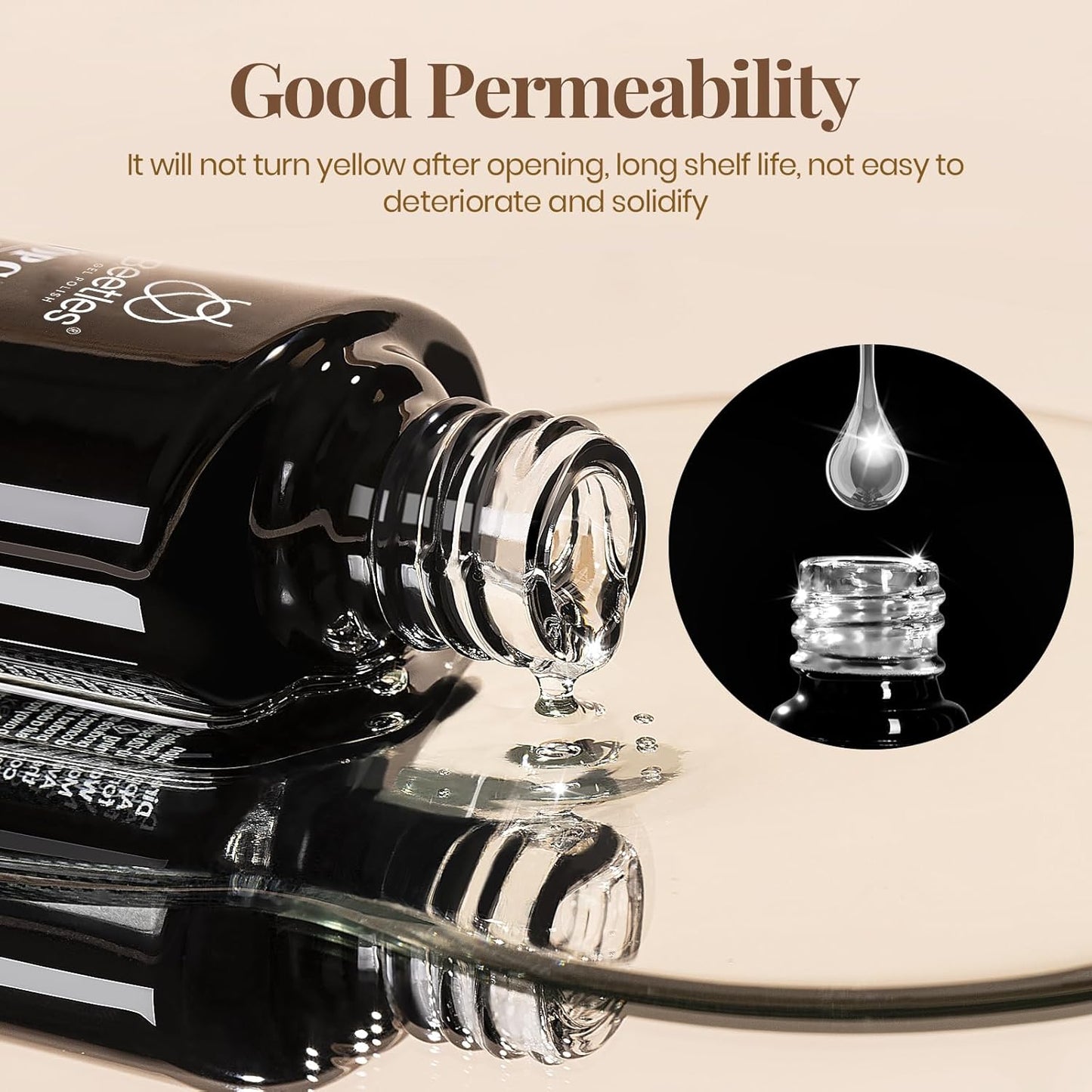 Beetles Gel Top Coat Base Coat and Cuticle Oil Set 3Pcs, No Wipe Top Gel Glossy Shine Long Lasting, Cuticle Oil Care for Dry Damaged for Stronger Nails-Velvo Beauty