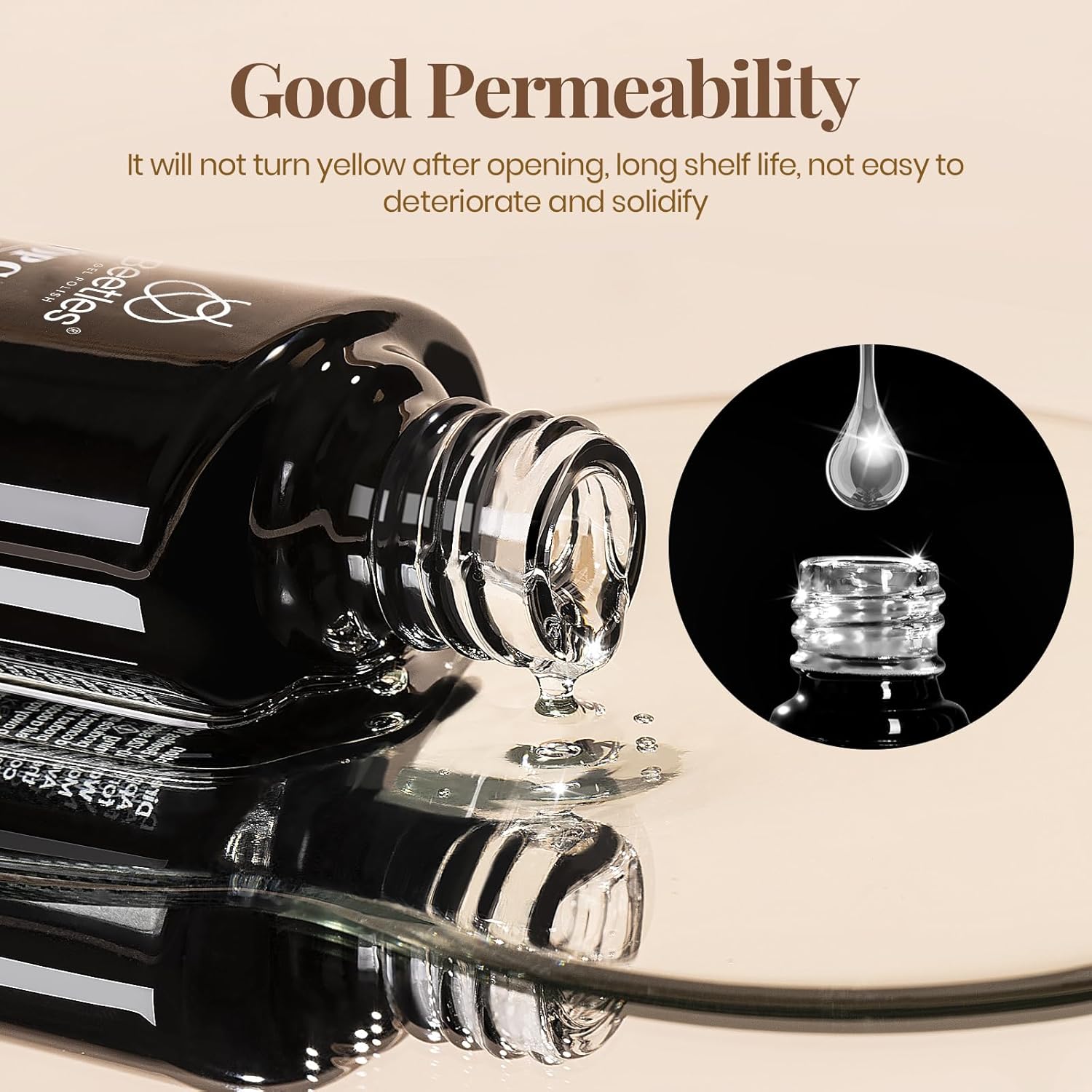 Beetles Gel Top Coat Base Coat and Cuticle Oil Set 3Pcs, No Wipe Top Gel Glossy Shine Long Lasting, Cuticle Oil Care for Dry Damaged for Stronger Nails-Velvo Beauty