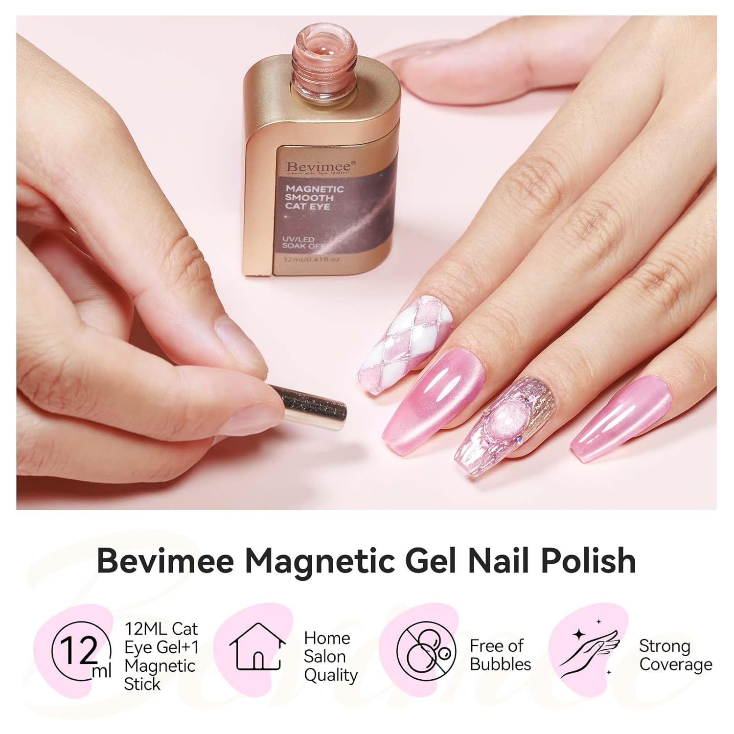 Cat Eye Gel Nail Polish, Moonlight Glitter Holographic Cateye Nail Polish with Magnet 12ML, Magnetic Mirror Glass Ceramics Smoothie UV Gel for Nail Art Manicure DIY at Home-Velvo Beauty