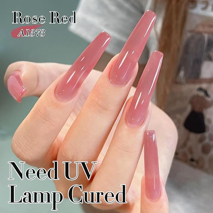 Double Rhythm Gel Polish Translucent Sheer Neutral Natural Light Milky Same Color Same Bottle 15ML Jelly Polish Art DIY at Home (Light Pink Purple-A1373)-Velvo Beauty