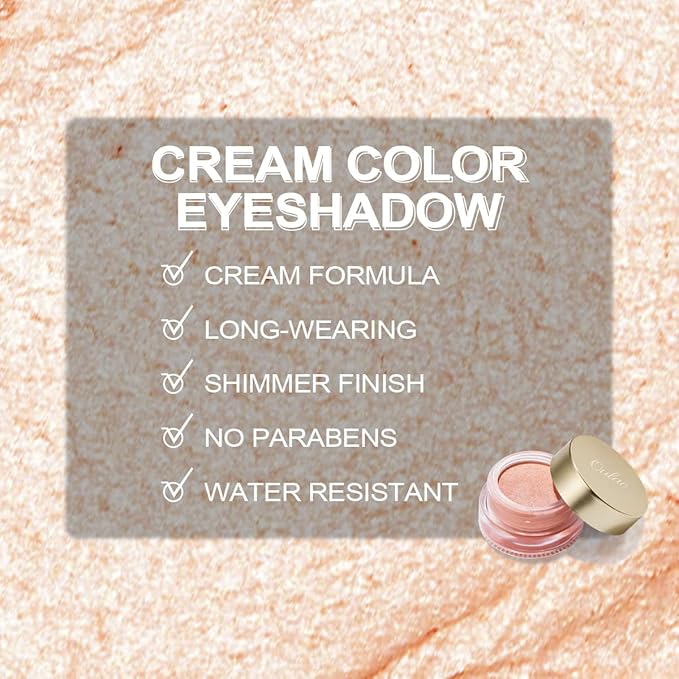 Oulac Cream Eyeshadow also for Highlighter Large Capacity Highly Pigmented Eye Shadow Waterproof &Long Lasting with Moisturizing Formula 07-Velvo Beauty