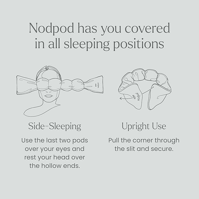 Nodpod Gentle Pressure Silk Sleep Mask | Patented Light Blocking Design for Sleeping, Travel & Relaxation | Bead Filled, Machine Washable (Pearl)-Velvo Beauty