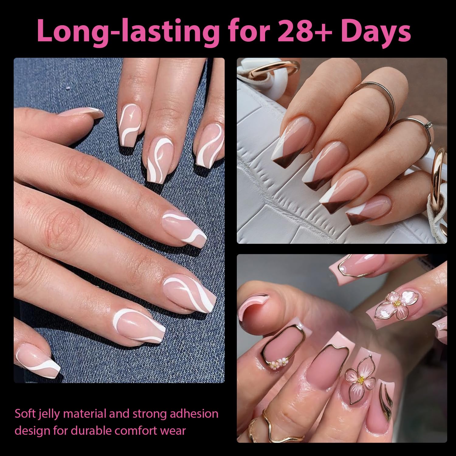 UNA GELLA Short Coffin Nails Tips, 504pcs No c Curve short Coffin Gel Press On Nails Pre Etched For Women Acrylic Nail Extension Full Cover Home Salon 12 Sizes-Velvo Beauty