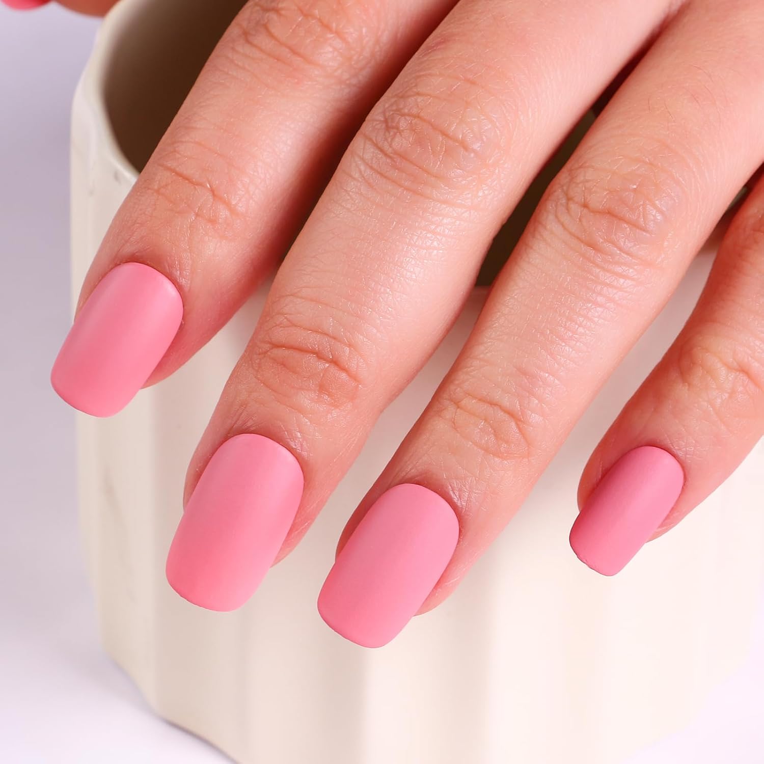 Matte Nail Polish Air Dry Nail Lacquer for Nail Art Varnish, Mist Effect Matte Finish Velvet Nail Polish, 0.35 fl oz (Soft Pink-15, 10 ML)-Velvo Beauty