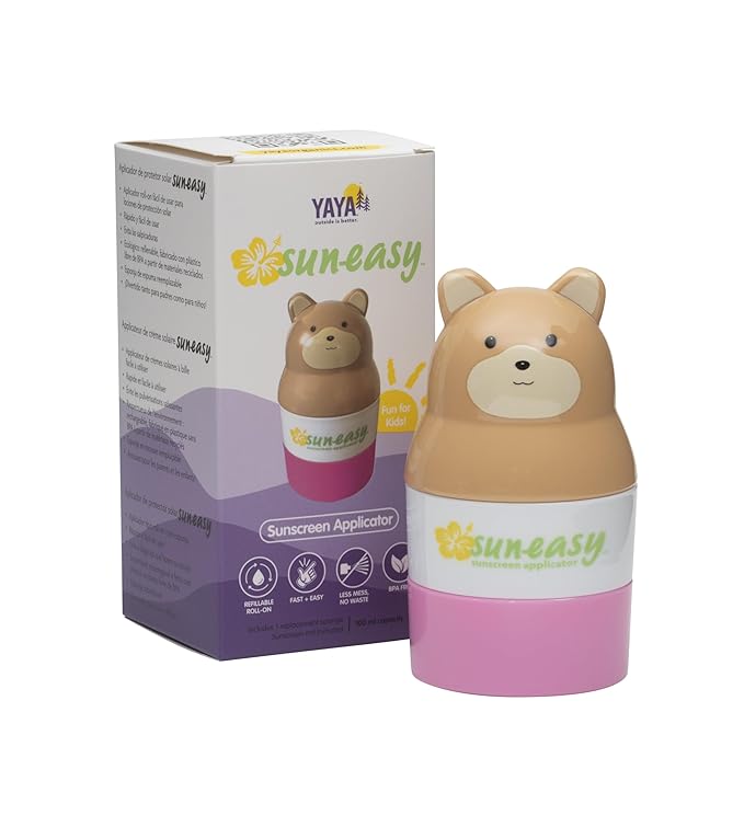 Sun-Easy Sunscreen Applicator, Refillable Roll-On with Sponge for Kids and Babies, Fun, Fast and Mess-Free application, Holds 100 ml, 2-pack-Velvo Beauty