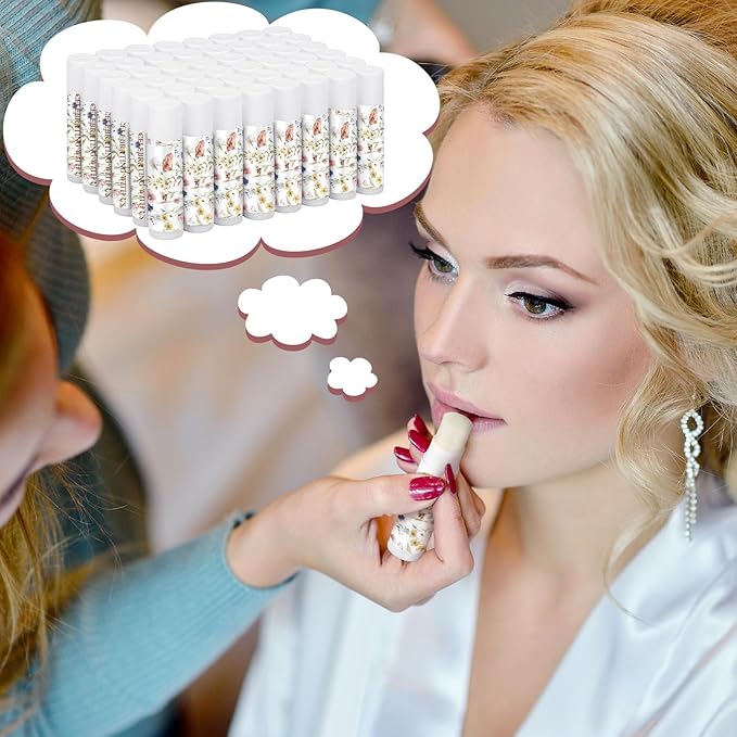 Dunzy 50 Pack Wildflower Party Baby Shower Favors Bulk Lip Balms Gifts Wedding Bridal Shower Favors Small Thank You Appreciation Gifts for Guests Women Employees Teachers Coworker Staff-Velvo Beauty