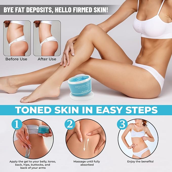 L’EUDINE Redugel Plus Skin Tightening Cream for Body, Firming Cream with Mint Oil, Field Horsetail, Marine Algae, Maca Extract, Skin Firming and Tightening Lotion – 8oz-Velvo Beauty