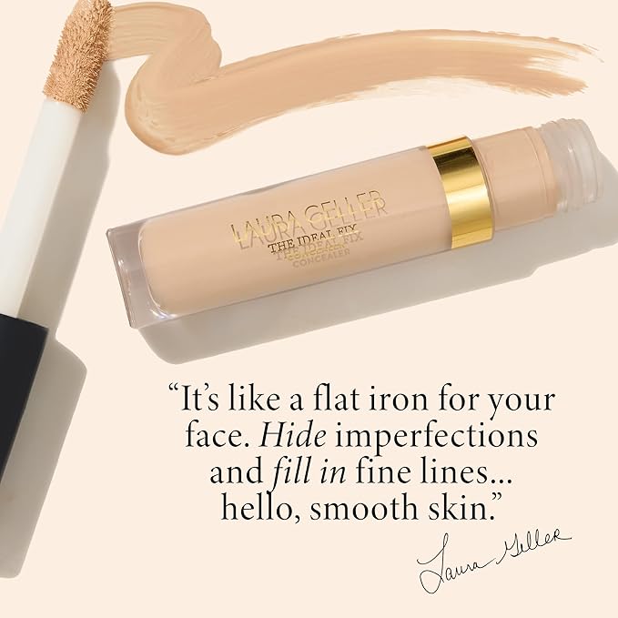 LAURA GELLER NEW YORK The Ideal Fix Concealer - Golden Medium - Buildable Medium to Full Coverage Liquid Concealer - Covers Under Eye Dark Circles & Blemishes - Long-Lasting-Velvo Beauty