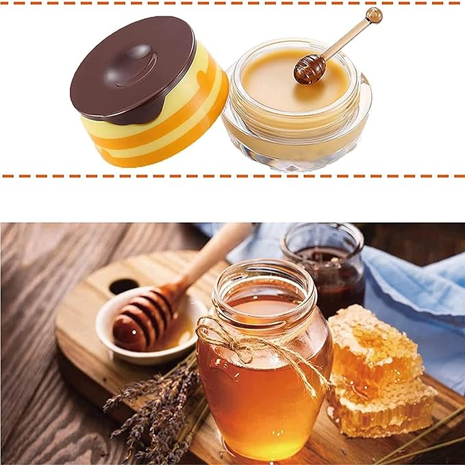 2PCS Honey Balm Lip Balm, Lip Masks for Dry and Cracked Lips with Brush, Lip Exfoliator & Moisturizer, Reduces Lips Lines & Lightens Lips, Anti-Wrinkle, Aging-Velvo Beauty