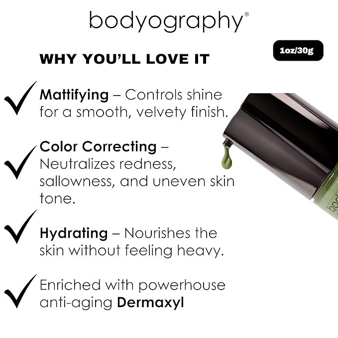 BODYOGRAPHY - Foundation Primer (Clear): Flawless Anti-Aging Salon Makeup Primer w/Vitamin E, A, Jojoba, Grapeseed Oil | Control Shine | Gluten-Free, Cruelty-Free, 1 oz.-Velvo Beauty