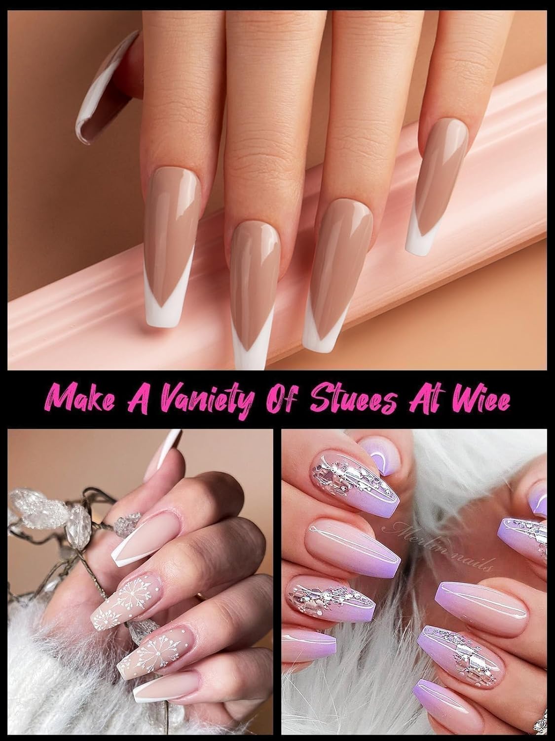 TOROKOM 120Pcs Poly Extension Gel Dual Nail Forms T-Shapes Clear Nail Forms Full Cover Coffin Nail Molds 12 Sizes for Gel Manicure Nail Art Design Salon&DIY-Velvo Beauty