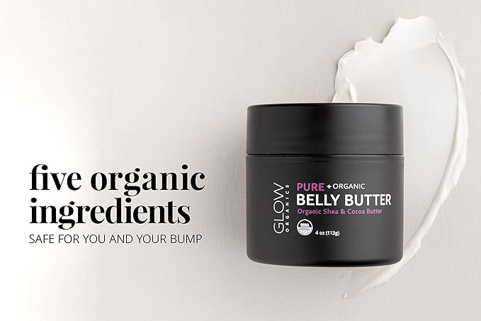 Belly Butter for Pregnancy, 100% Organic Stretch Mark Cream, Maternity Skincare for Itchy Skin & Scars, Safe Daily Ritual for Moms, 3.8oz-Velvo Beauty