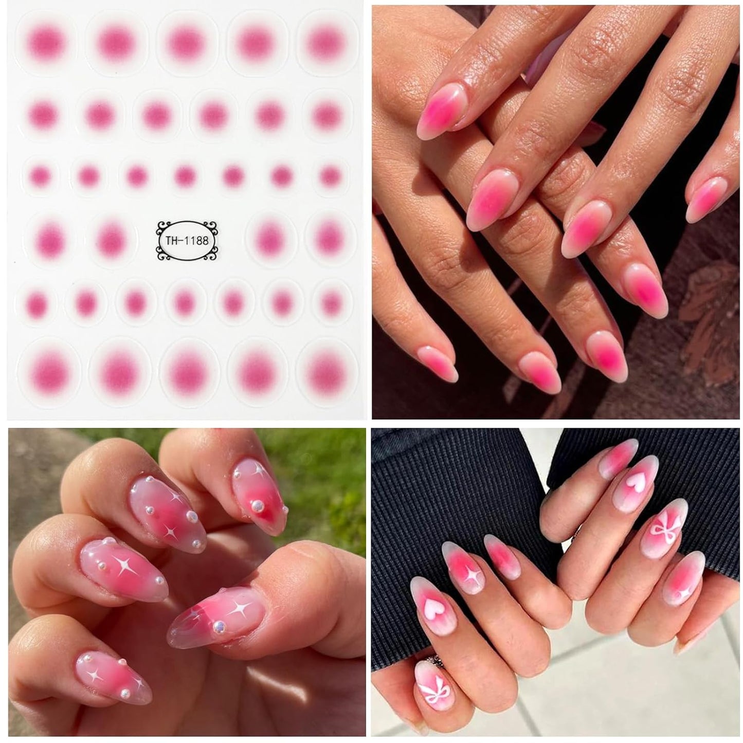 Blush Flower Nail Art Stickers Decals 5D Embossed Nail Decals Spring Summer Frangipani Nails Art Design Self-Adhesive Accessories 3D Flower Nails Stickers for Women Decoration-Velvo Beauty