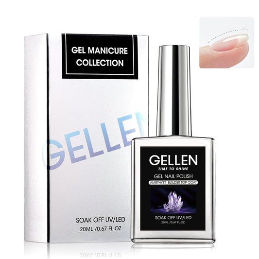 GELLEN 4 in 1 Builder Nail Gel & Gel Top Coat in a Bottle, 20ml Amethyst Builder Top Coat for Apex Building, 3D Nail Arts and Chrome Nails-Velvo Beauty