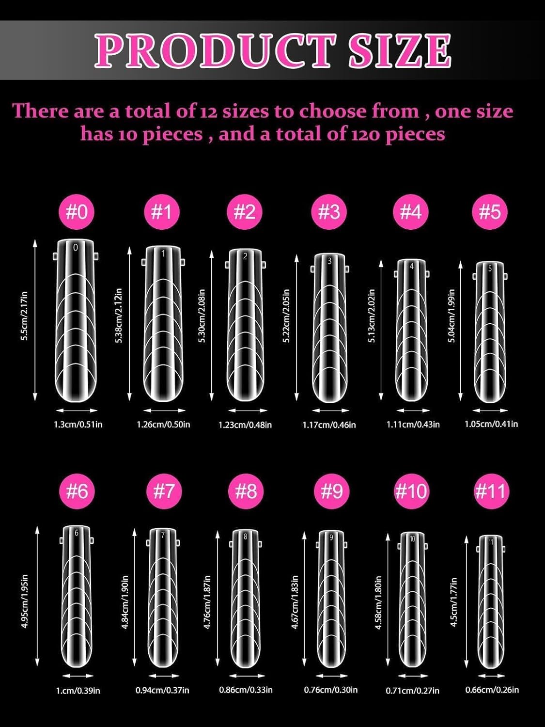 EBANKU Coffin Dual Nail Forms for Poly Extension Gel, 120 PCS Structure Builder Nail Gel Nail Molds for Solid Nail Gel Glue Poly Gel Nail Art Design Salon&DIY-12 Sizes-Velvo Beauty