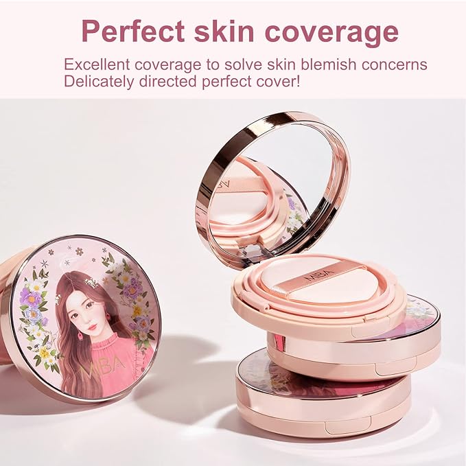 MIBA Ion Calcium Foundation Double Cushion RX 25 g / 0.88 oz Big Cushion SEASON 2 Long Lasting Effect for Dewy Skin. Skin moisturizing. Skin tightening relief. Fine coverage. Smooth adhesion (No 21)-Velvo Beauty