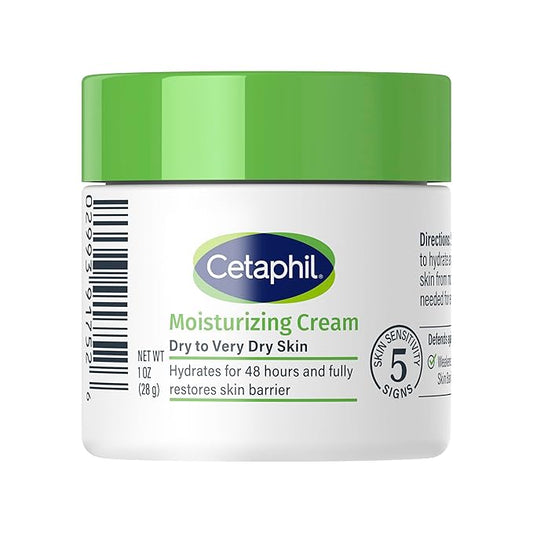 Cetaphil Face & Body Moisturizer, Hydrating Moisturizing Cream for Dry to Very Dry, Sensitive Skin, NEW 1 oz 12 Pack, Fragrance Free, Non-Comedogenic, Non-Greasy-Velvo Beauty