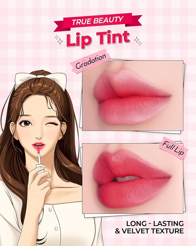 AMTS x True Beauty Makeup Edition - Some Love Makeup 3 Set (7colors Eyeshadows + Liquid Glitter + Lip stain tint) | Matte Shimmer Pearls Shades, Highly Pigmented, Pink Gold Set-Velvo Beauty