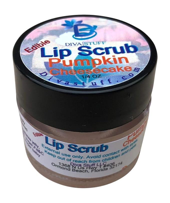 Diva Stuff Ultra Hydrating Lip Scrub for Soft Lips, Gentle Exfoliation, Moisturizer & Conditioner, Pumpkin Cheesecake – ¼ oz (Made in the USA)-Velvo Beauty