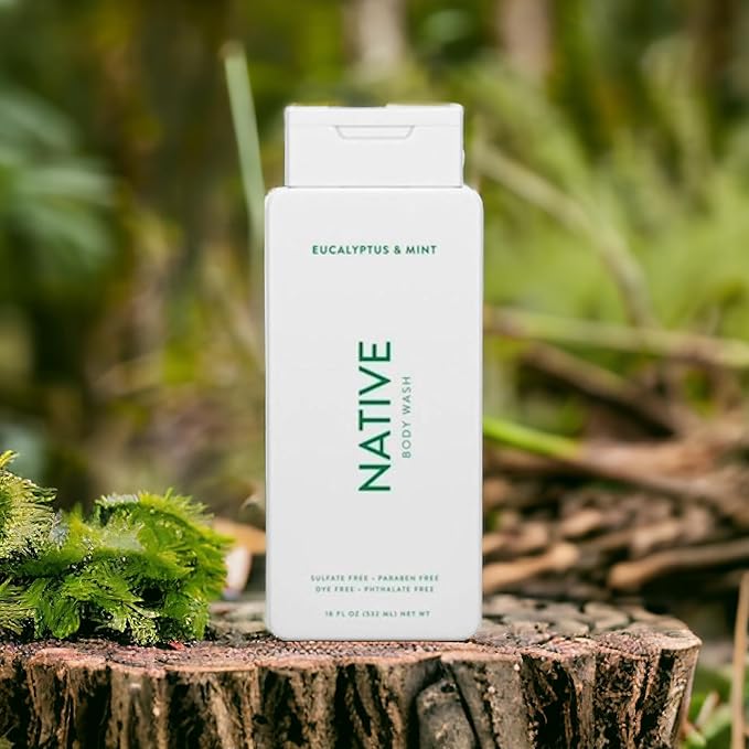 Native Body Wash Contains Naturally Derived Ingredients | For Women & Men, Sulfate, Paraben, & Dye Free Leaving Skin Soft and Hydrated | Eucalyptus & Mint 18 oz - 2 Pk-Velvo Beauty