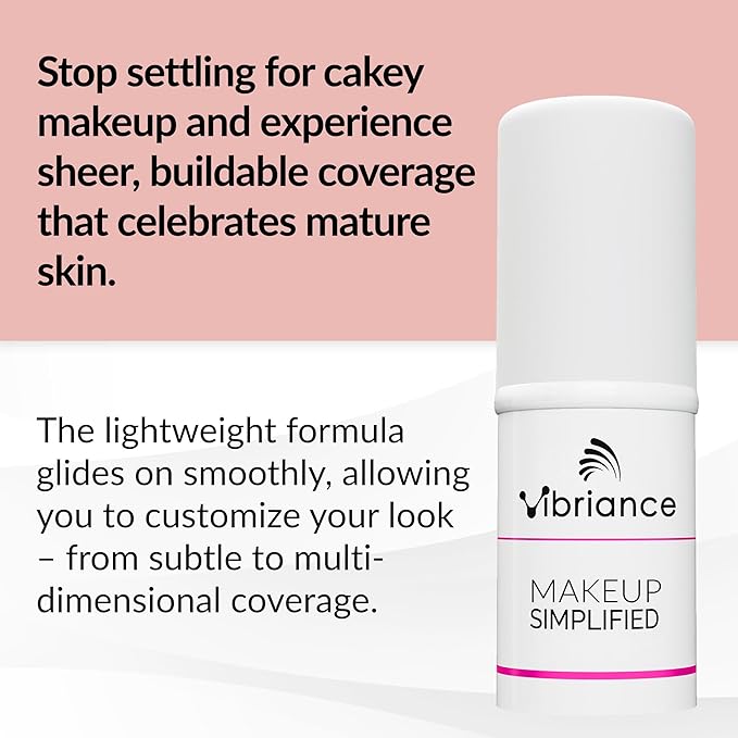 Vibriance Complexion Sticks - Foundation for Mature Skin - Sheer, Buildable Coverage Face Makeup Foundation for Older Women - 3-in-1 Base, Contour, Concealer - Beige-Velvo Beauty