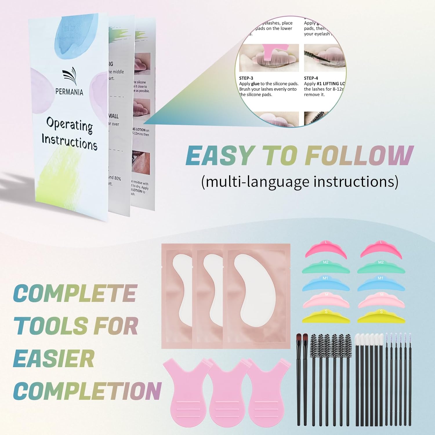 PERMANIA Lash Lift Kit, Tube Design Easy to Apply Brow Lamination Kit, for Natural Results Instant Lifting & Curling with Detailed Instruction (with Liquid Glue)-Velvo Beauty