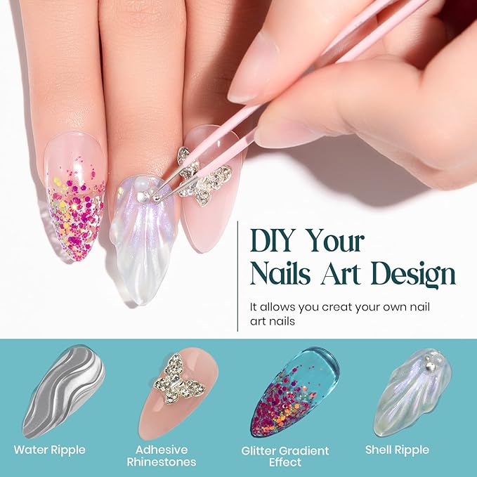 MIZHSE Builder Gel For Nails - 60g Clear Hard Gels Builder Nail Gels For Extension Gel Nails Strengthen Nail Art Manicure Kit With 100pcs Dual Forms And Brush-Velvo Beauty