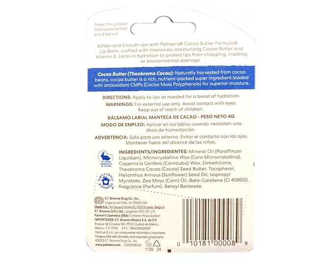 Palmer's Cocoa Butter Formula Moisturizing Lip Balm 0.15 oz (Pack of 6)-Velvo Beauty