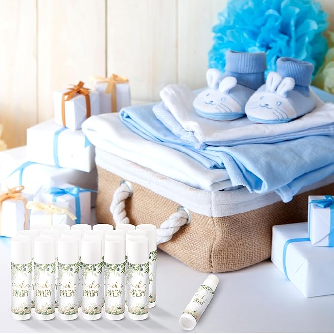 40 Pieces Lip Balm Bulk Baby Shower Jasmine Lip Balm Favors Floral Moisturizing Lip Balm for Women Children Men Girl kids Gender Reveal Favors Gift Baskets (Leaves)-Velvo Beauty