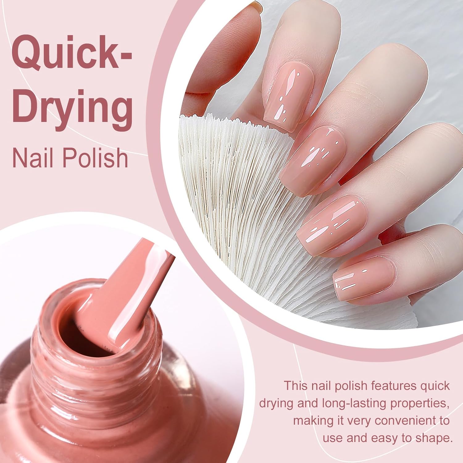 Major Dijit Peach Pink Quick Dry Regular Nail Polish - Nail Art Lacquer, 0.41 Fl Oz-Velvo Beauty