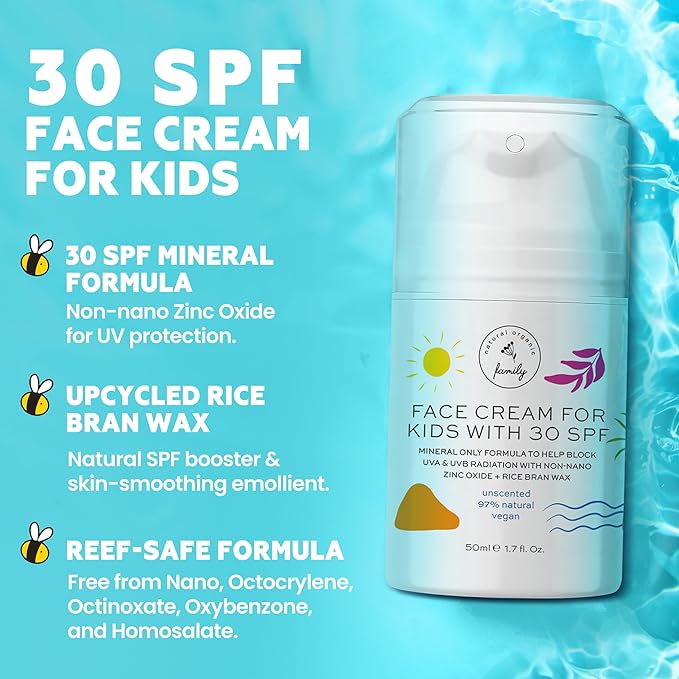 Kid Face Sunscreen Moisturizer with SPF – SPF 30 Mineral Face Sunscreen – Lightweight, Non-Greasy, Reef-Safe with Zinc Oxide & Niacinamide – Broad-Spectrum UV Protection – Daily Moisturizer for Kids-Velvo Beauty