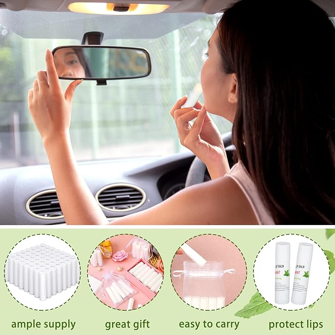 Demissle 150 Pcs Unlabeled Lip Balm Bulk Chapped Stick Blank Mini Lip Balm Gifts Moisturizing Lip Balms Favors for Women Homeless Wedding Bridal Shower Favors Baby Shower Guests Favors(Mint)-Velvo Beauty