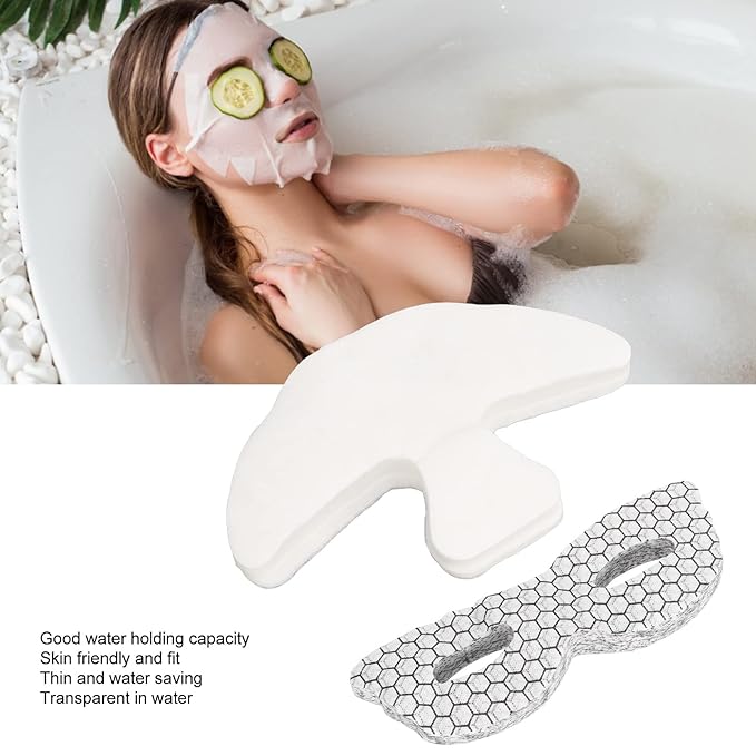 ZJchao Disposable Eye Forehead Masks, Eye Forehead Mask Paper Silk DIY Soft Disposable Hydrating Eye Care Paper Facial Eye Pads Spa DIY Clear Eye Mask Paper Beauty Sheets for Home Beauty-Velvo Beauty