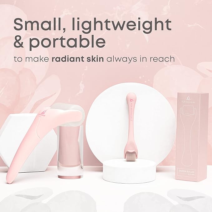 Derma Roller & Ice Roller 2 in 1 for Beard Hair Skin Face 540 Titanium.25mm - Self Care Gifts Facial Skin Care Tools…-Velvo Beauty