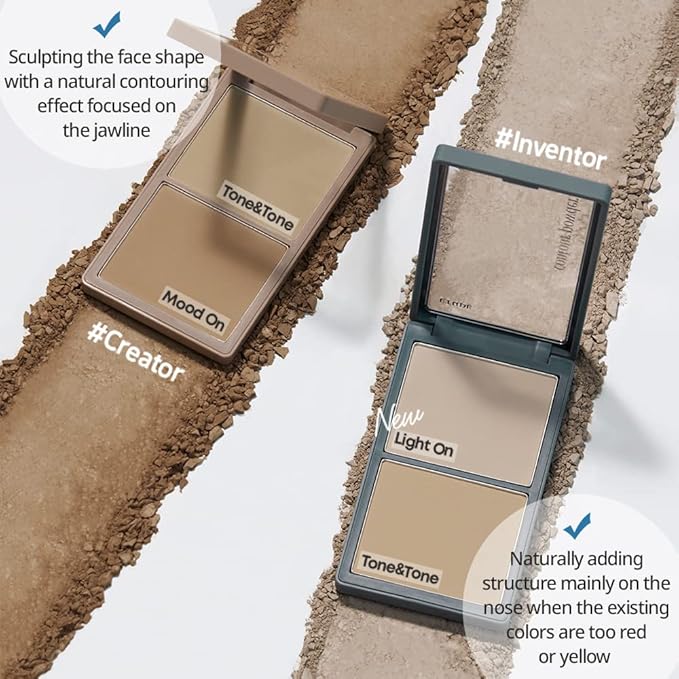 ETUDE Contour Powder 01 Creator (23AD) | Bronzer And Contour Palette To Effortlessly Define The Face Like A Selfie | Smooth, Velety Texture | Natural Look-Velvo Beauty