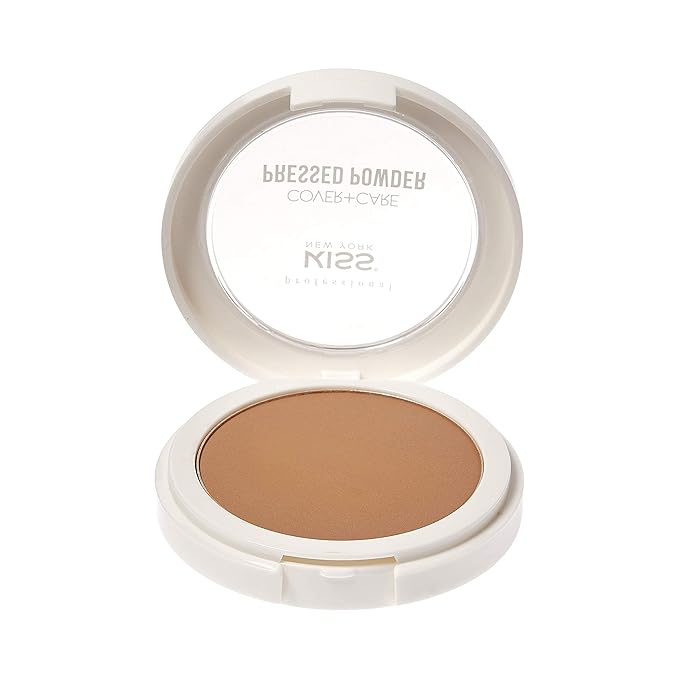 KISS Cover and Care Acne Control Pressed Powder Shine Free Face Light Weight Makeup Setting Powder - APP335 (Cappuccino)-Velvo Beauty