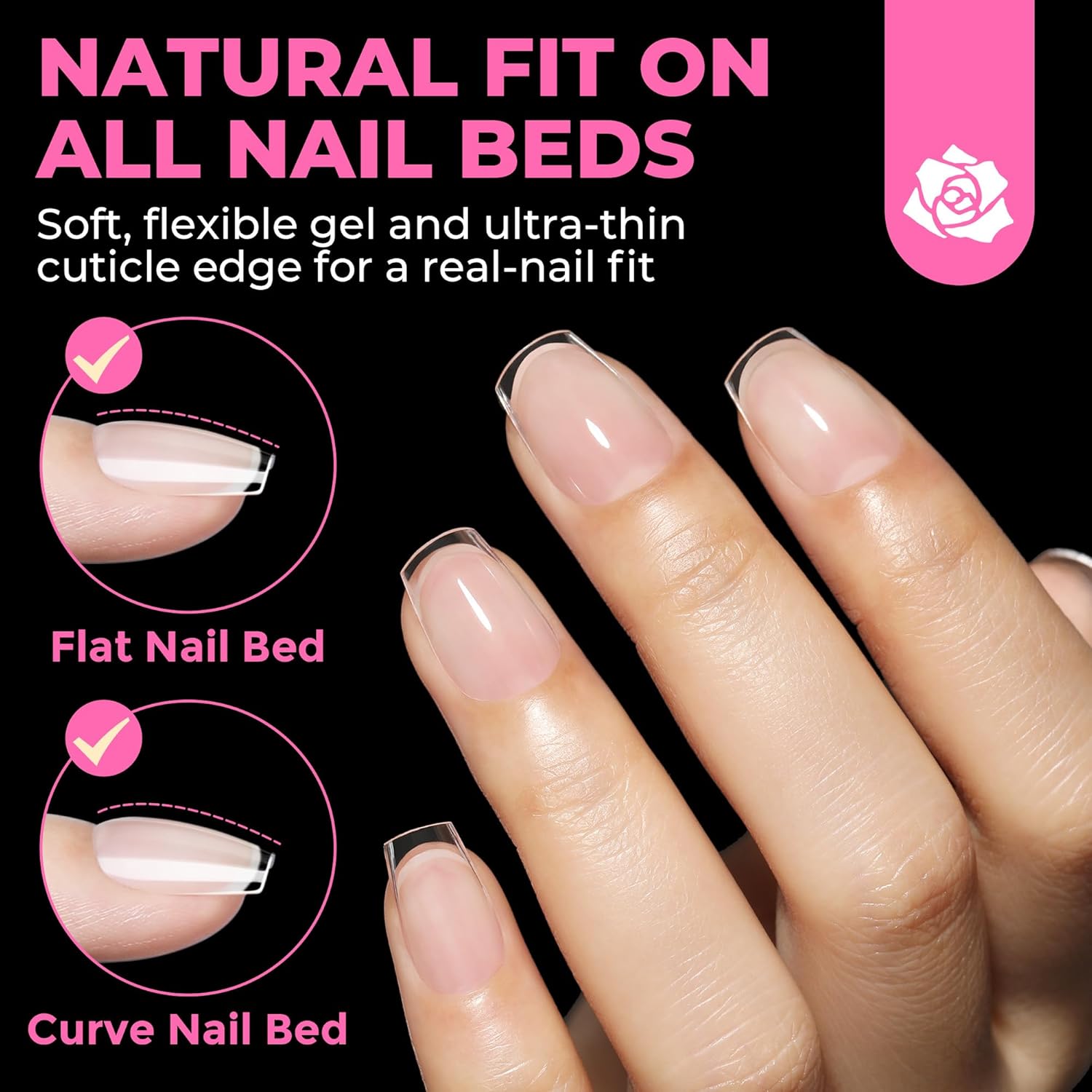 UNA GELLA Extra Short Coffin Nails Tips: 504pcs Pre-etched XS Short Nails, 12 Sizes Clear Coffin Press on Nails Full Cover Gel Tips Acrylic False Fake Nails Extension DIY Salon-Velvo Beauty