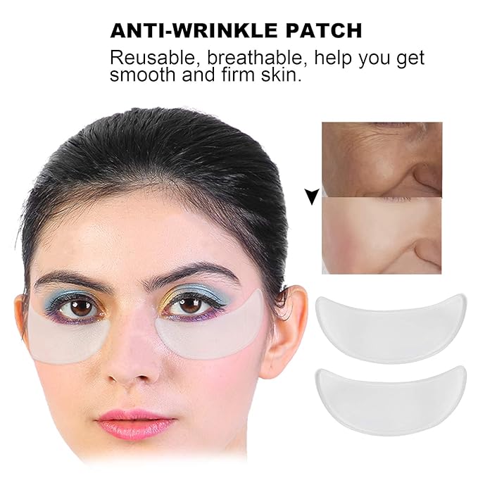 2Pcs Anti‑Wrinkle Face Eye Patch, Reusable Silicone Eye Pad Sticker for Face Caring-Velvo Beauty