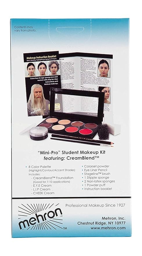 Mehron Makeup Mini-Pro Student Makeup Educational Kit (Medium/Olive)-Velvo Beauty