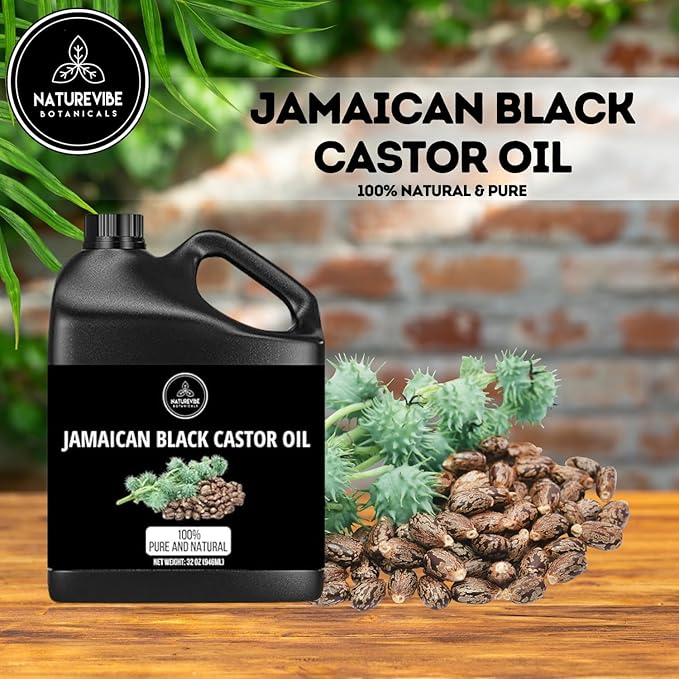 Naturevibe Botanicals Jamaican Black Castor Oil 32 Ounces | 100% Pure and Natural | Great for Skin Care and Hair Care-Velvo Beauty