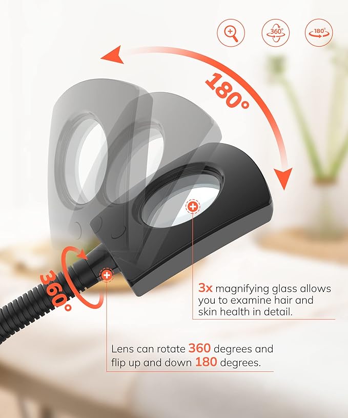 TASALON Professional Ionic Facial Steamer, 2-in-1 Face Steamer for Facial with 5X Magnifying Foldable Arm, Mist Face Steamer Salon Spa Beauty Skin Care Equipment, Aroma Therapy Nozzle Included- Blcak-Velvo Beauty