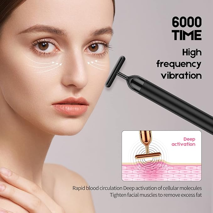 2-IN-1 Beauty Bar Electric Face Massager, 3D Roller and T Shape Arm Eye Nose Head Massager Facial Roller Massager Kit Skin Care Tools-Velvo Beauty