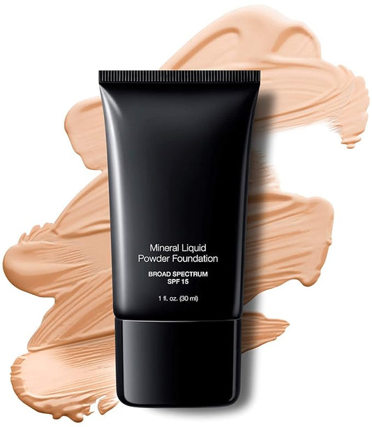 Mineral Liquid Powder Foundation SPF 15/1 Oz. Hypoallergenic - For All Skin Types (Porcelain)-Velvo Beauty
