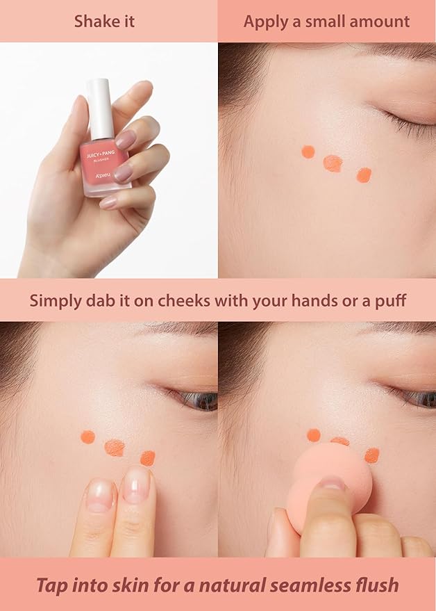 A'PIEU JUICY-PANG WATER BLUSHER (CR02 - Do You Like Persimmon?) Korean Liquid Blush For Cheeks K Beauty Makeup-Velvo Beauty